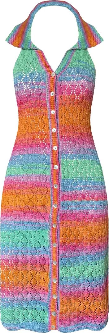 Cielo Multicolor Crochet Halter Cover-Up Dress | Nordstrom