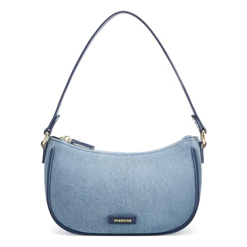Missnine Fringe Denim Purse Hobo Handbag for Women Jean Purse Clutch Crescent Shoulder Bags Small Distressed Mini Tote Bag Blue | Amazon (US)