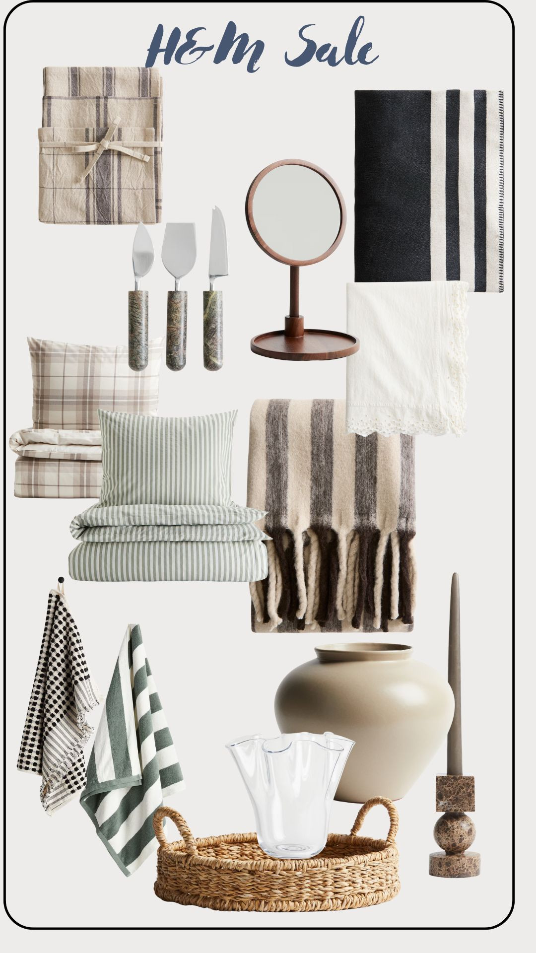 20% off at HM today only!  My picks for the sale!

Towels, throw, candle holder, vase, tray, bedding, wool blanket, mirror, tablecloth 

 #LTKHome #LTKSaleAlert