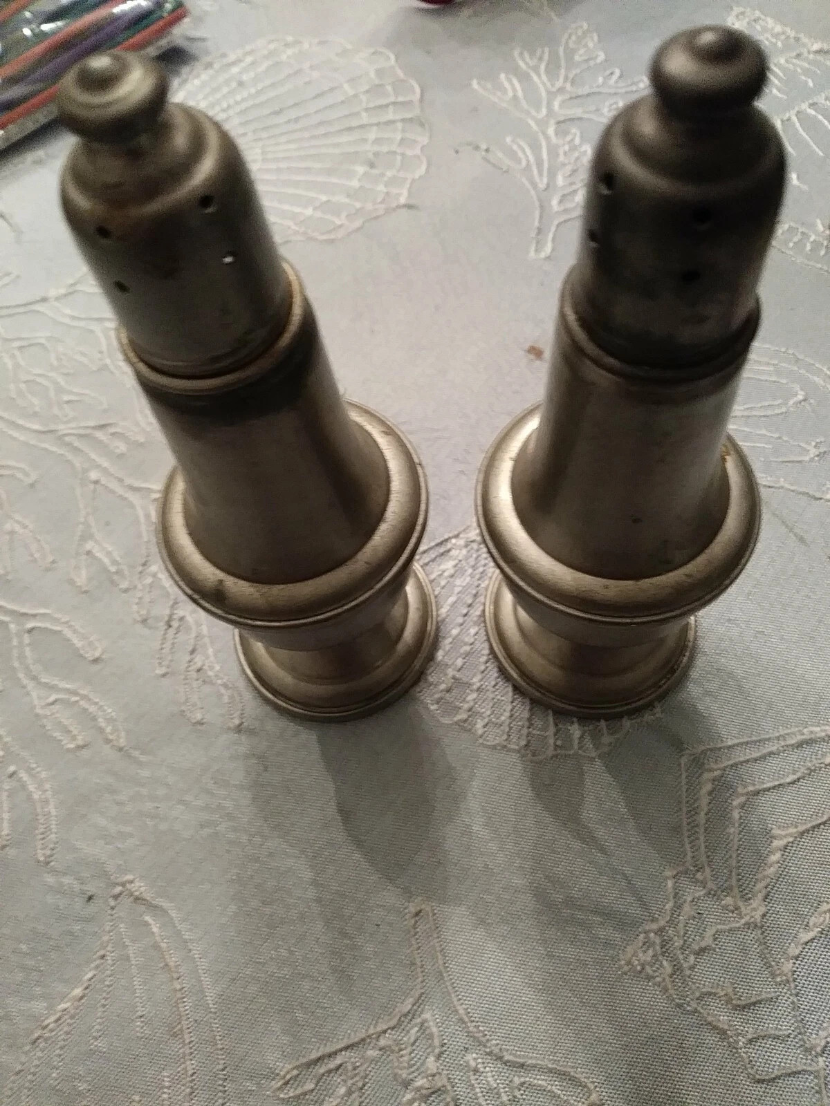 Vintage Empire Pewter Salt & Pepper Shaker Set Glass Lined Weighted 5 1/4 : Tall | eBay US