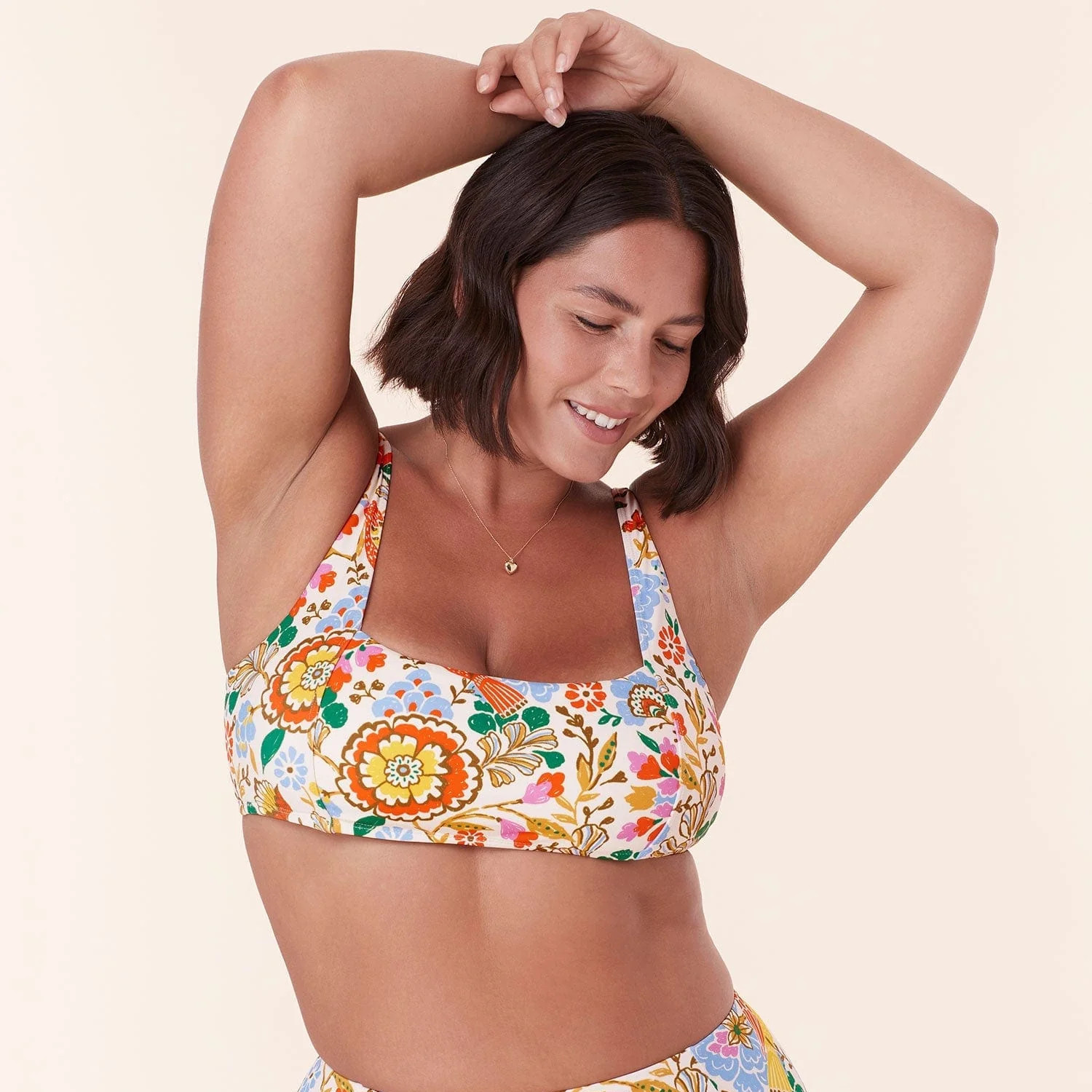 The Havana Bikini Top - Eco Nylon - Bird Floral | Sunshine Tienda