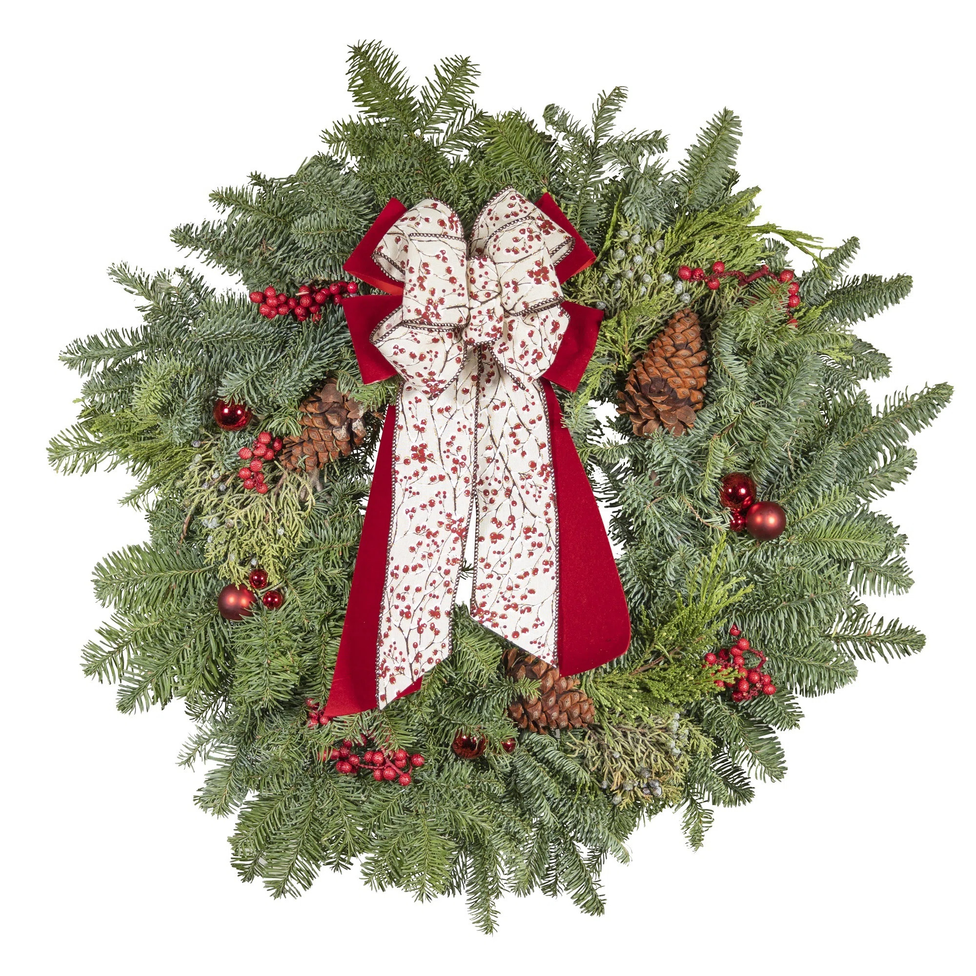 Fresh (Live) Mixed Assortment Real Greenery Wreath | Wayfair North America