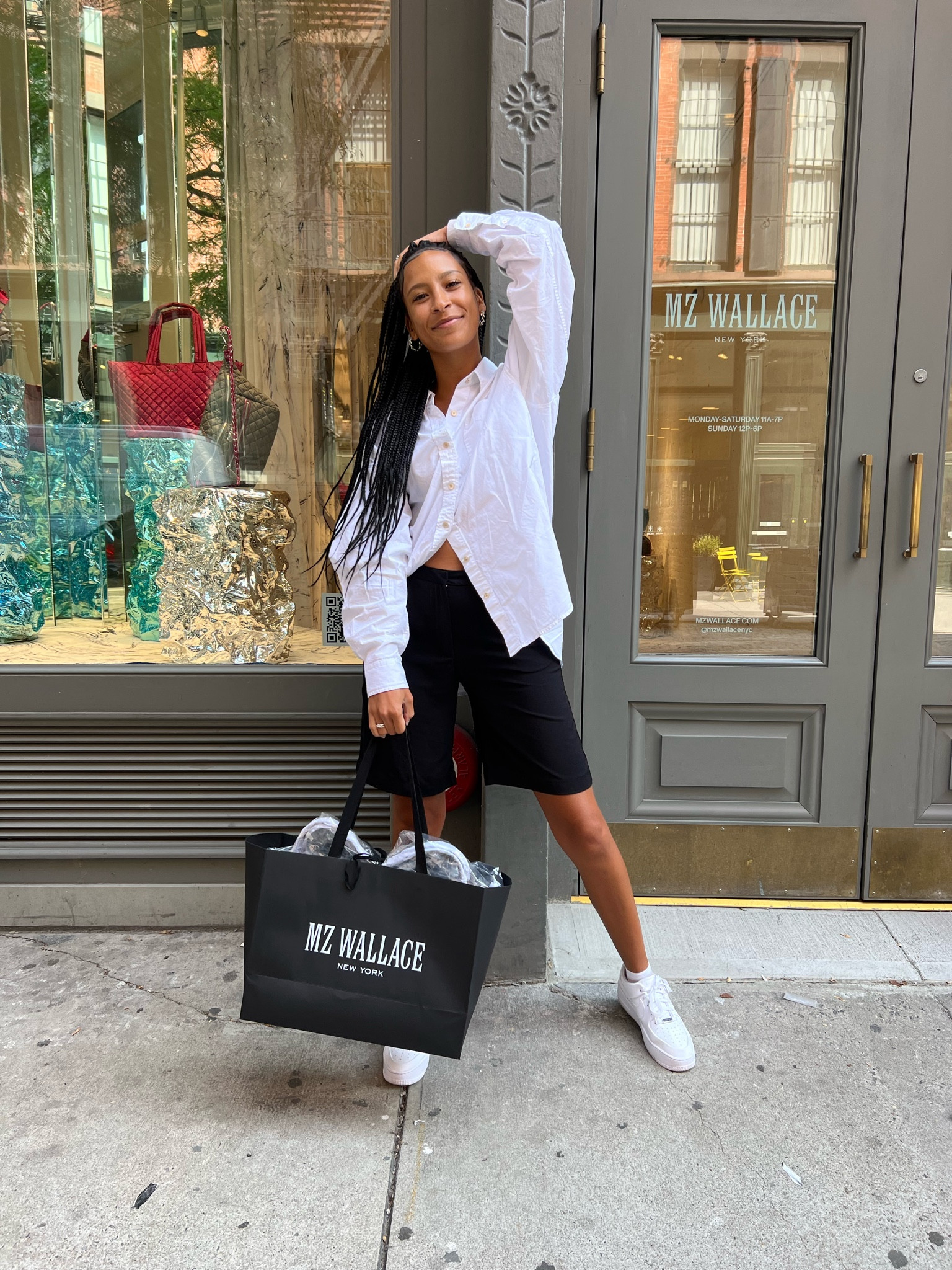 Obsessed with my new bag and always a fan of a white button down 🍂

#LTKSeasonal #LTKunder100 #LTKstyletip