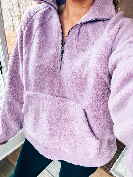 Loving this Sherpa pullover. Runs tts and so comfy. Use code TORI for discount  . #pinklily #pullover #sale 

#LTKCyberWeek #LTKsalealert #LTKstyletip