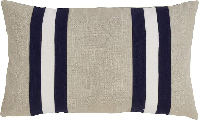 SARO LIFESTYLE Cotton Dual Band Decorative Down Filled Throw Pillow | Amazon (US)