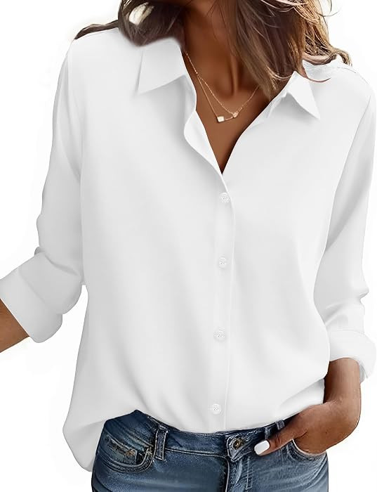 Zeagoo Button Down Shirt Women Long Sleeve Blouses Casual Tops Work Outfits | Amazon (US)
