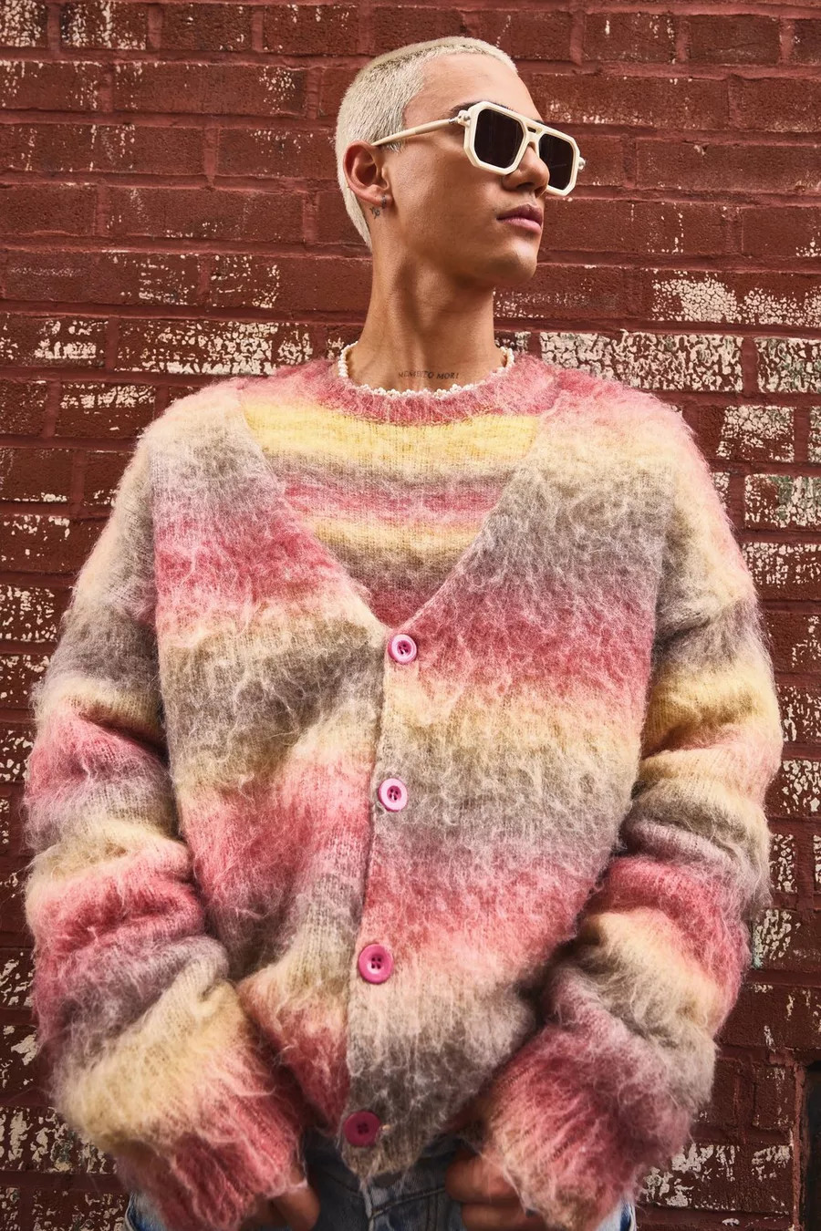 Oversized Boxy Brushed Stripe Knitted Cardigan | boohoo (US & Canada)