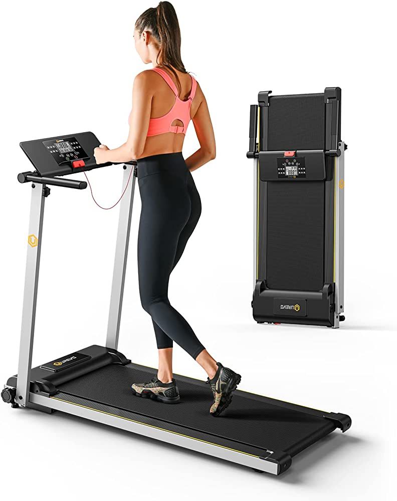 UREVO URTM006 Mini Folding Treadmill with 12 HIIT Modes for Home Office, Treamills, 48x26x5.5in | Amazon (US)