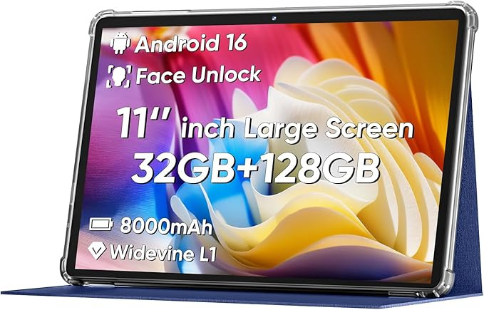2026 Android 16 Tablet 11inch, Face Unlock, 18W Fast Charging, 32GB+128GB+1TB Expand, Octa-core C... | Amazon (US)