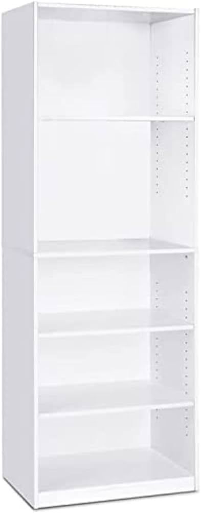 FURINNO JAYA Simply Home 5-Shelf Bookcase, 5-Tier, White | Amazon (US)