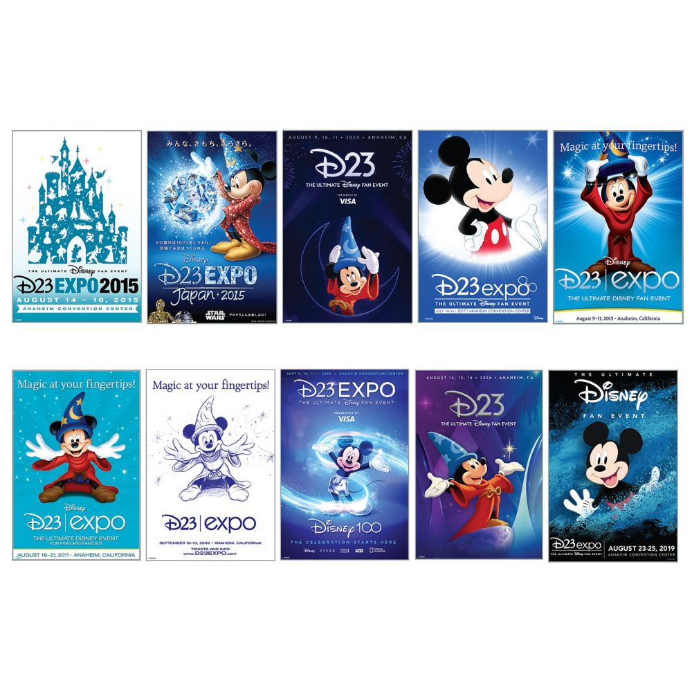 D23-Exclusive D23 Event Poster Through the Years Mystery Pin Blind Pack – 2-Pc. | Disney Store