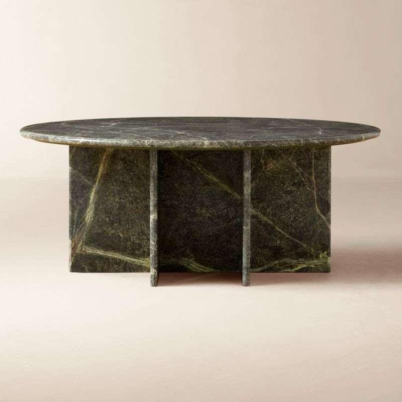 Pasar 42" Round Green Marble Coffee Table | CB2