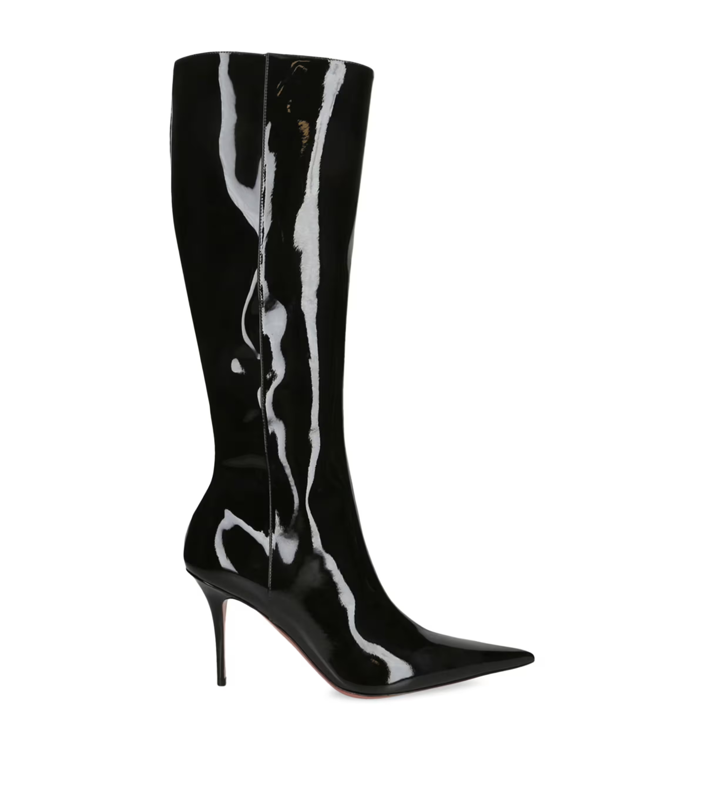 Amina Muaddi Patent Leather Barbara Boots 90 | Harrods (US)