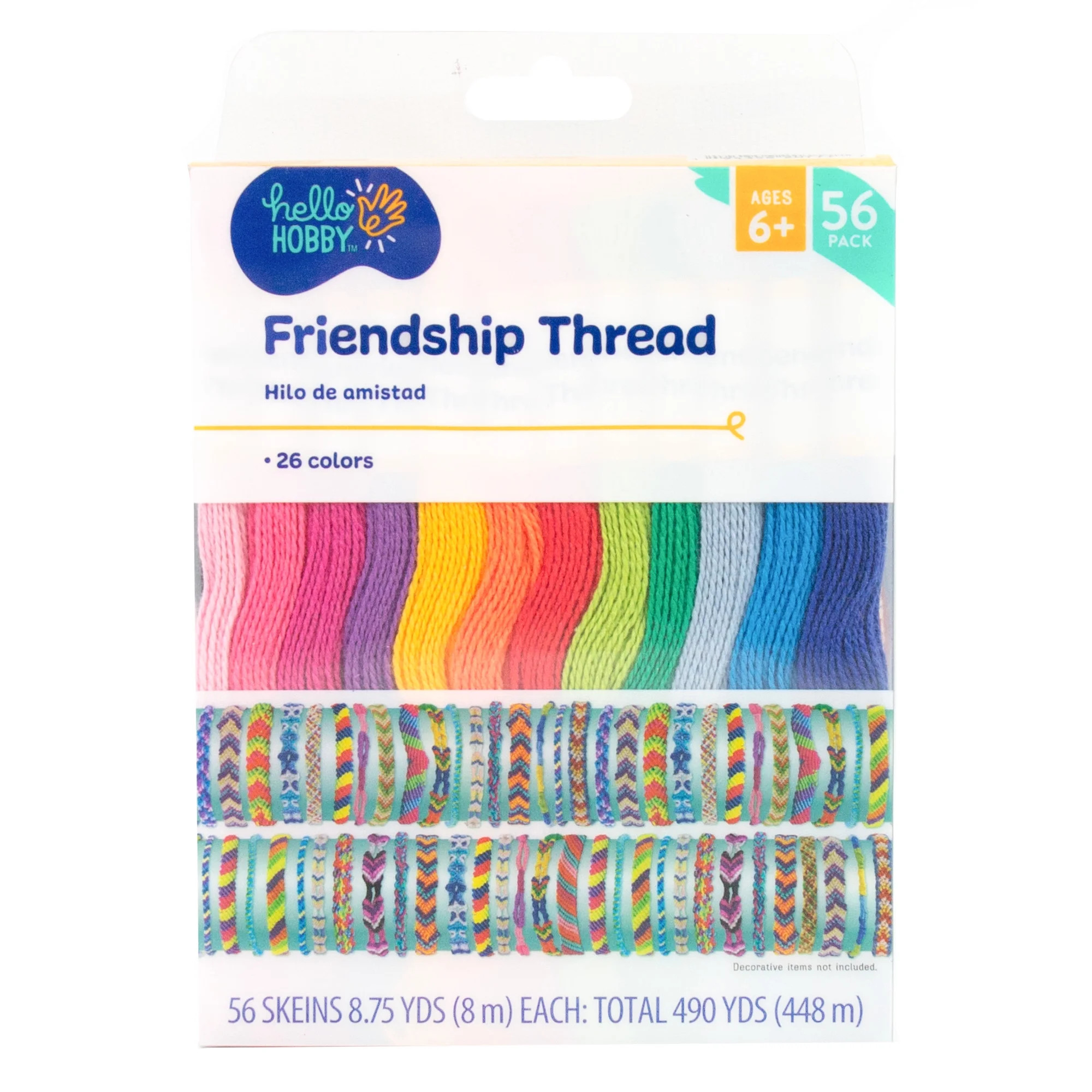 Hello Hobby Multicolor Friendship Thread, 56-Pack - Walmart.com | Walmart (US)