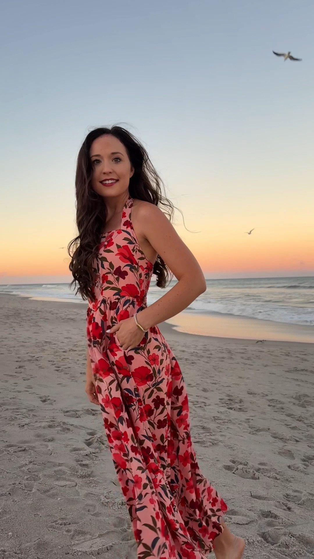 Floral halter midi dress 

#LTKootd #LTKValentine #LTKgrwm