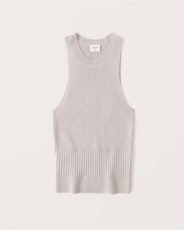 Rib Mix High-Neck Tank | Abercrombie & Fitch (US)