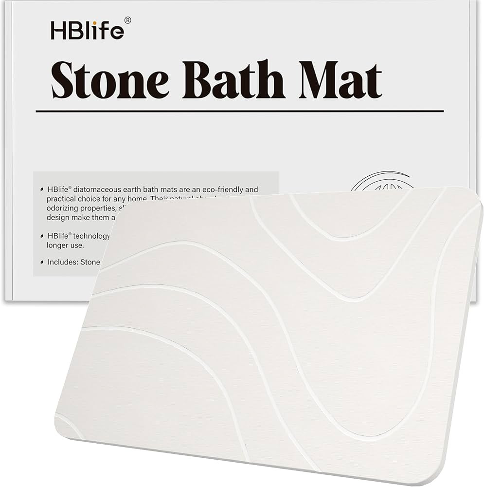 HBlife Stone Bath Mat, Quick Dry Diatomite Stone Bath Mat, Non-Slip Stone Bath Mats for Bathroom ... | Amazon (US)