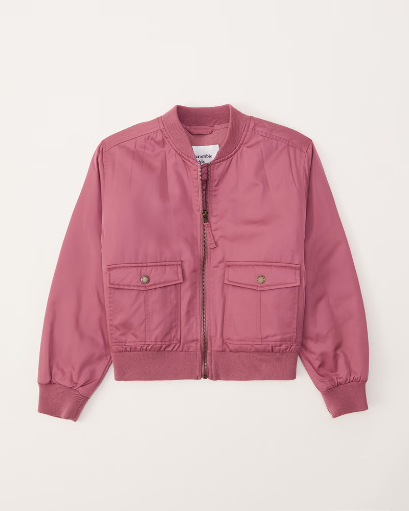 girls satin bomber jacket | girls | Abercrombie.com | Abercrombie & Fitch (US)