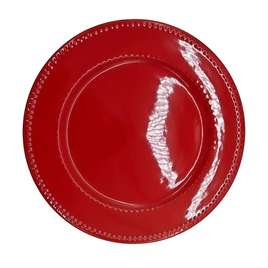 Royal Norfolk Red Beaded Ceramic Dinner Plates, 10.5-in. | DollarTree
