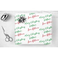 Personalized Christmas Gift Wrap Name Wrapping Paper, Sheets, Holiday Unique | Etsy (US)