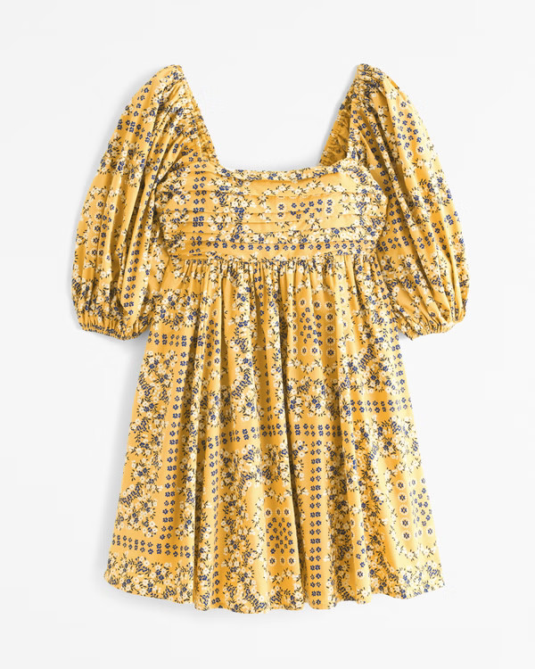 Emerson Poplin Puff Sleeve Mini Dress | Abercrombie & Fitch (US)
