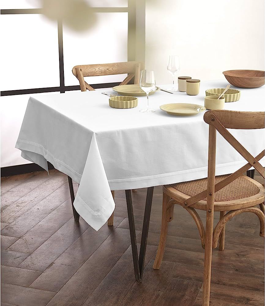 Solino Home Cotton Linen Tablecloth White – 60 x 104 Inch Tablecloth for Summer, Dining, Kitche... | Amazon (US)