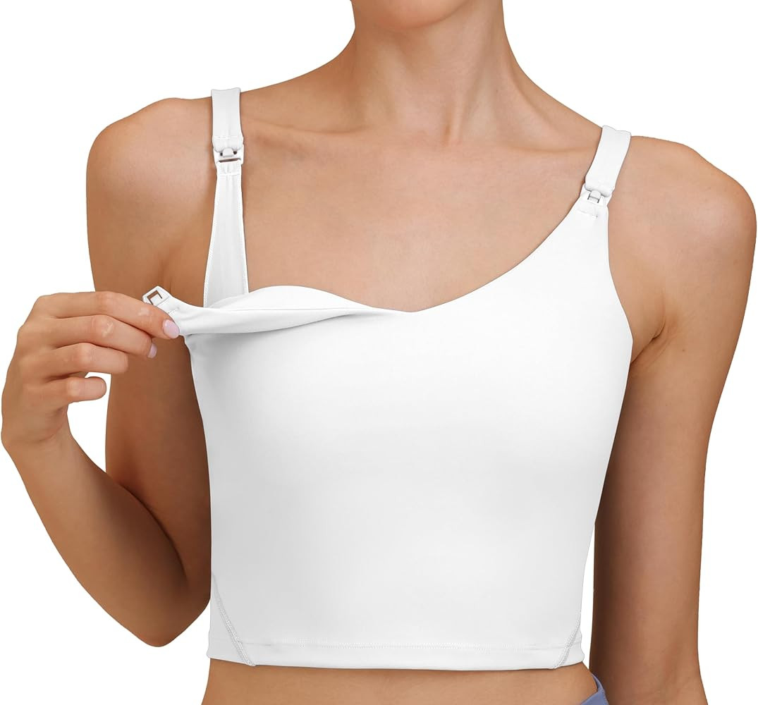 Nursing Tank Tops for Breastfeeding Nursing Sports Bras U Back Sleeveless Tank Top Workout Fitnes... | Amazon (US)