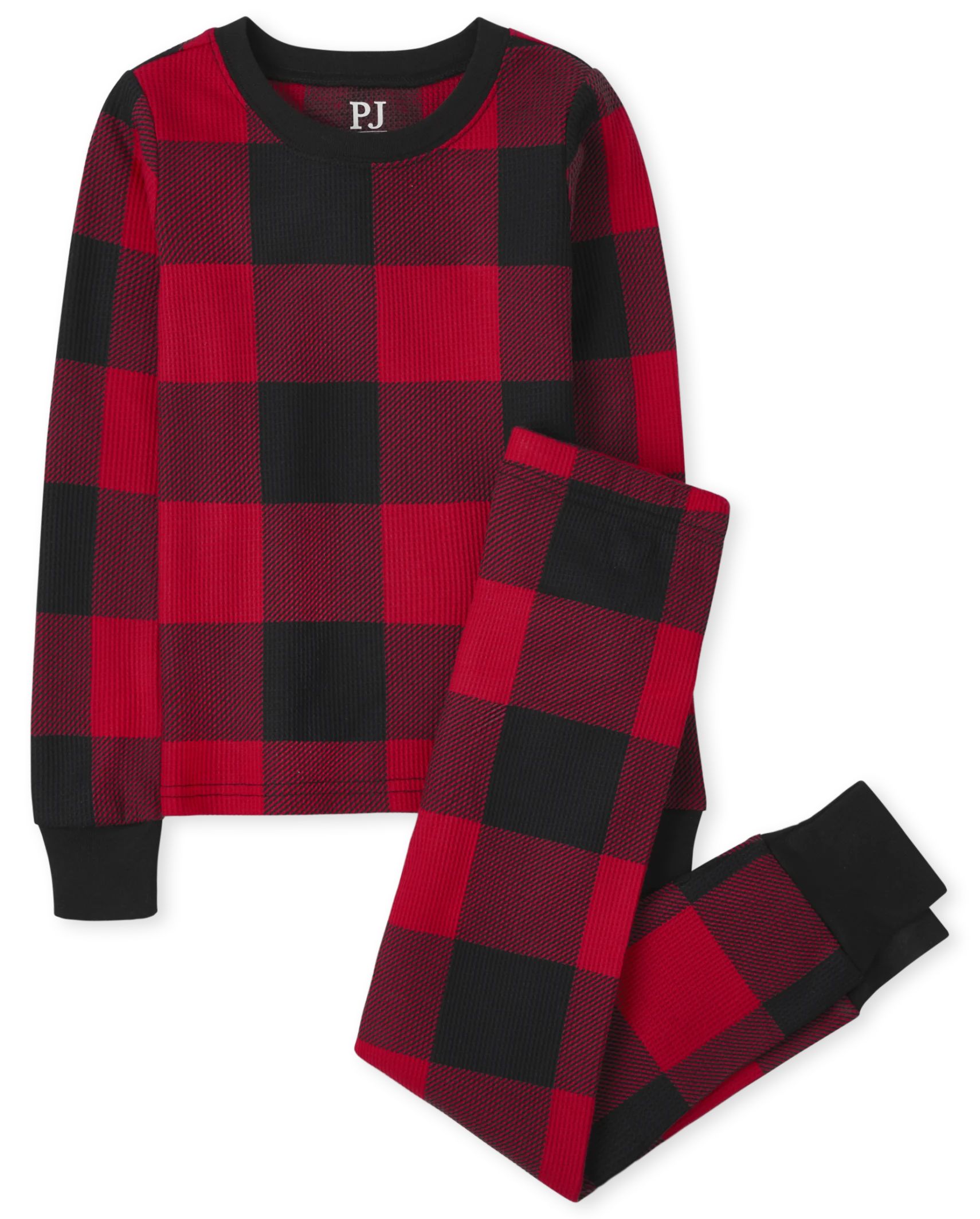 Unisex Kids Matching Family Thermal Buffalo Plaid Snug Fit Cotton Pajamas - ruby | The Children's Place