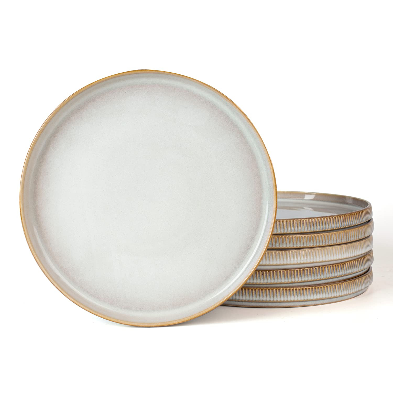 famiware Star Salad Plates for 6, 8 inches Plate Set, Stoneware Dinnerware, Small Dinner Plates f... | Amazon (US)