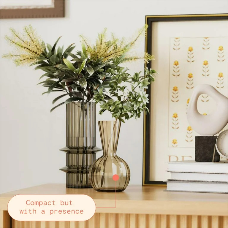 Beautiful 6.5" Fall Leaf Yellow Bubble Glass Vase by Drew Barrymore | Walmart (US)