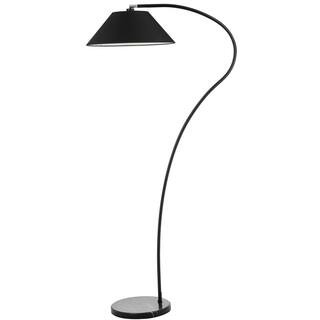 SAFAVIEH Lumi Arc 69 in. Black Arc Floor Lamp with Black Shade LIT4467A - The Home Depot | The Home Depot