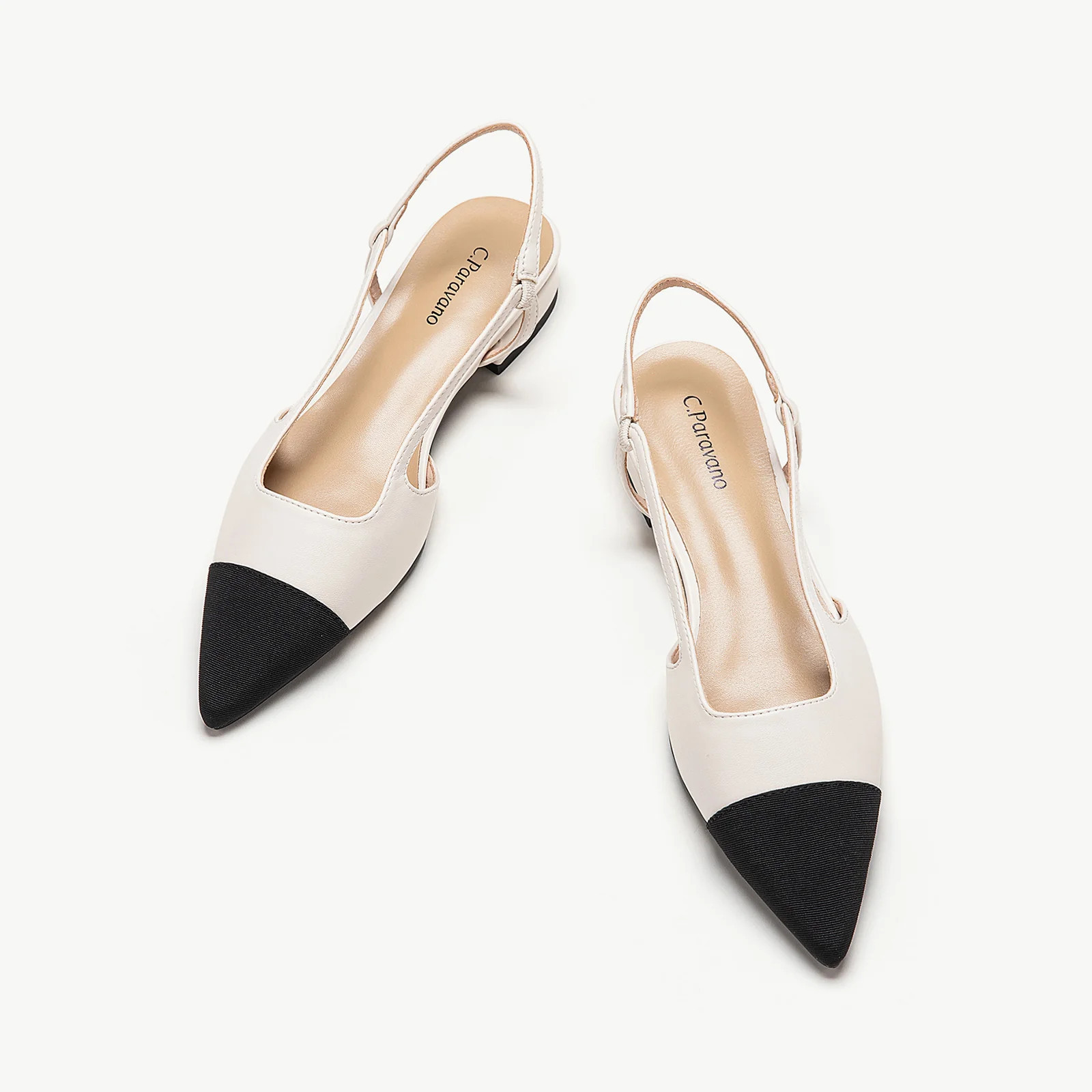 Elegant Pointe Toe Slingback Flats | C.Paravano | cparavano