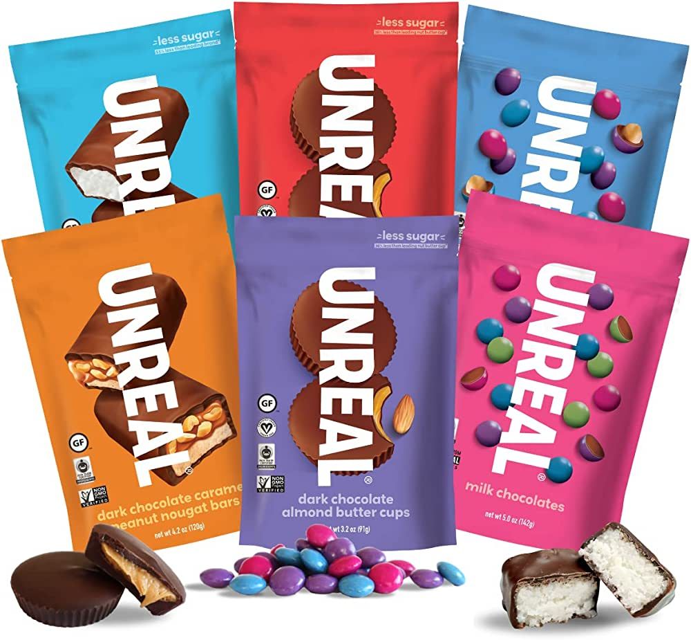 UNREAL Complete Variety Pack | Less Sugar, Fair Trade, Non-GMO | No Corn Syrup, Sugar Alcohols, S... | Amazon (US)