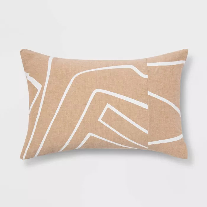 Lumbar Printed Pieced Pillow Neutral/White - Project 62™ | Target