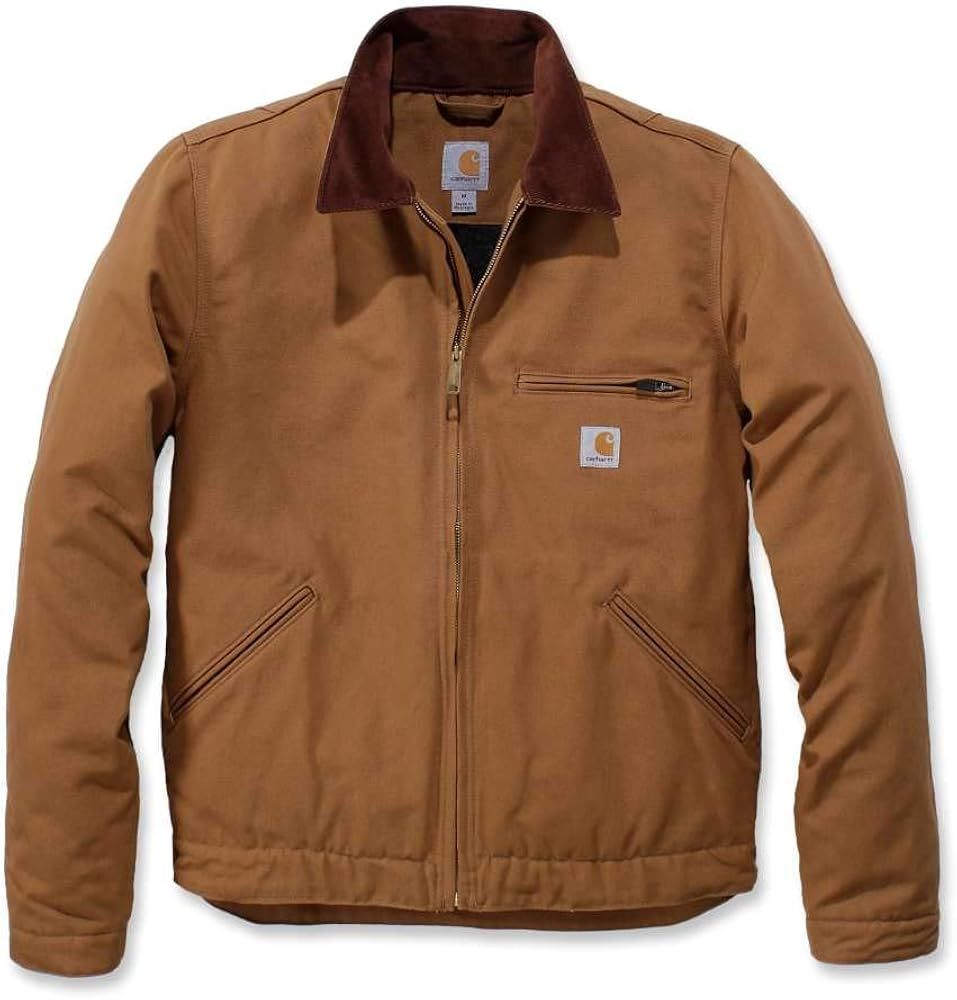 Carhartt Men's Relaxed Fit Duck Blanket-Lined Detroit Jacket | Amazon (US)