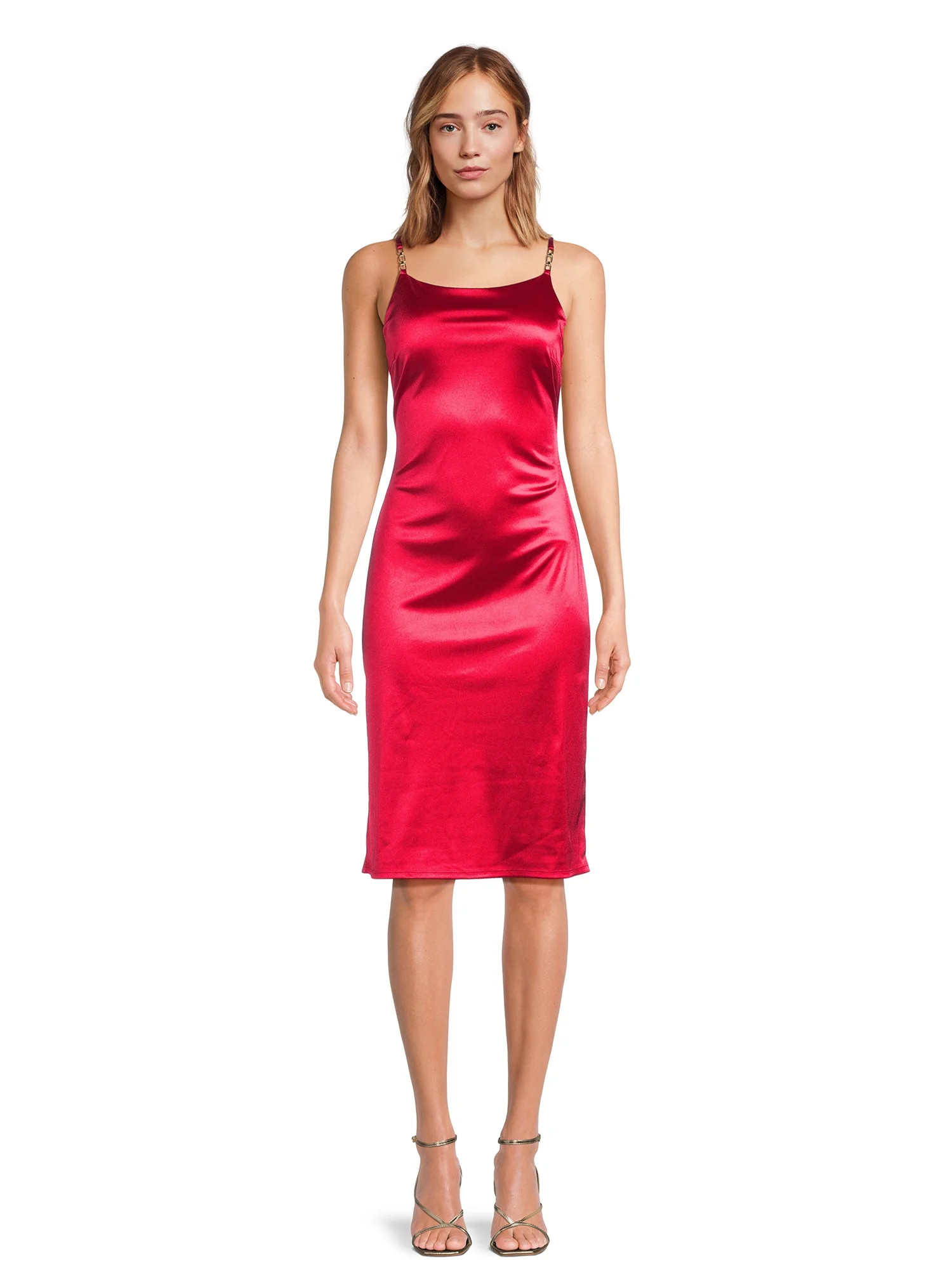 Planet Gold Clothing Women's Satin Midi Dress - Walmart.com | Walmart (US)
