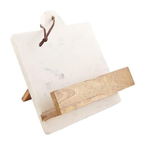 Mud Pie Marble and Wood Cookbook Holder, White/Brown, 11" x 11" | Amazon (US)