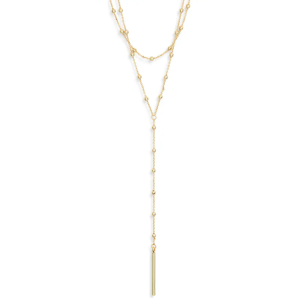 NORDSTROM RACK Demi Fine Ball Bead Y Necklace in Gold at Nordstrom Rack | Nordstrom Rack