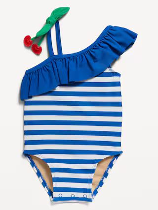 One-Shoulder Ruffle-Trim One-Piece Swimsuit for Baby | Old Navy (US)