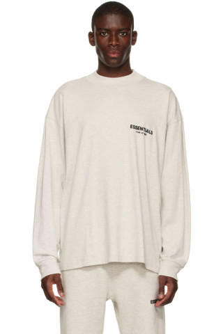 Fear of God ESSENTIALS - Off-White Cotton Long Sleeve T-Shirt | SSENSE