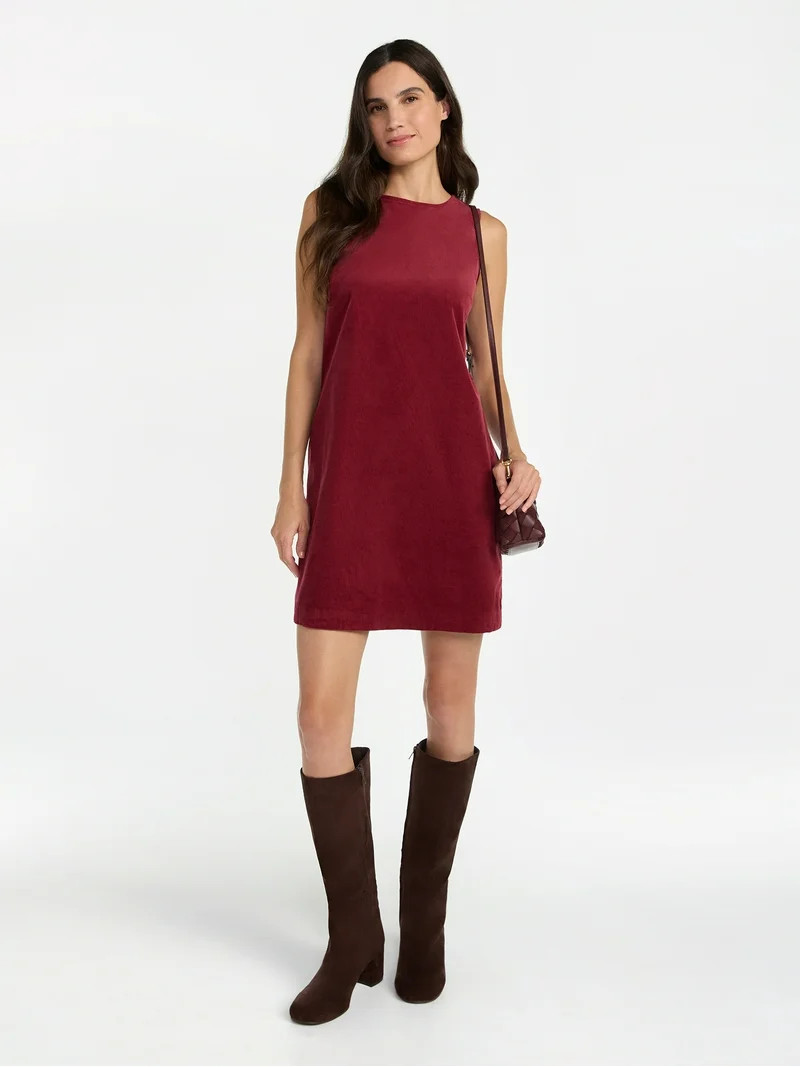 Time and Tru Women's Corduroy Shift Dress, XS-XXXL | Walmart (US)