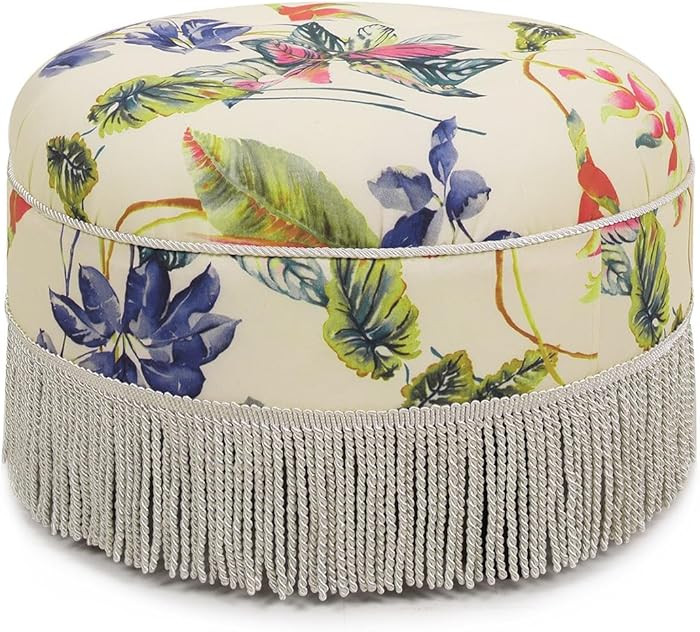 Jennifer Taylor Home Yolanda Ottoman, Off-White/Floral | Amazon (US)