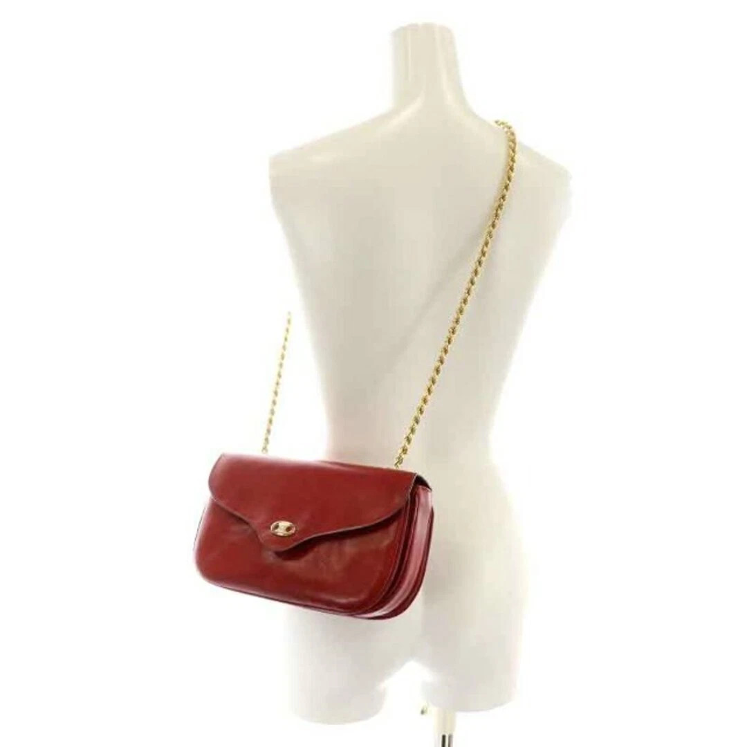 Vintage Celine Chain Shoulder Bag Purse Red Leather Gold HW *Rank B*  | eBay | eBay US