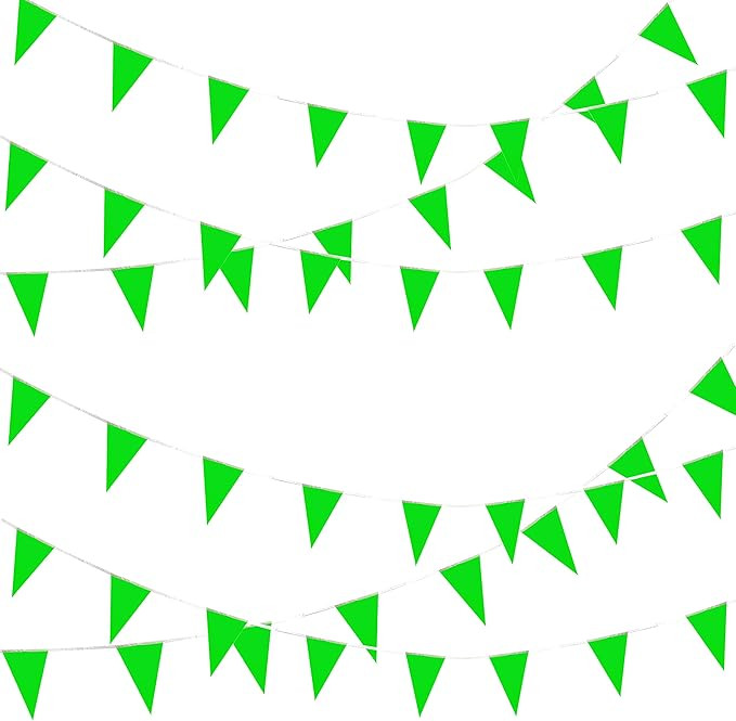 WEITBF 50ft 30pcs Green Pennant Banners Flags String Triangle DIY Bunting Flags,Party Decorations... | Amazon (US)