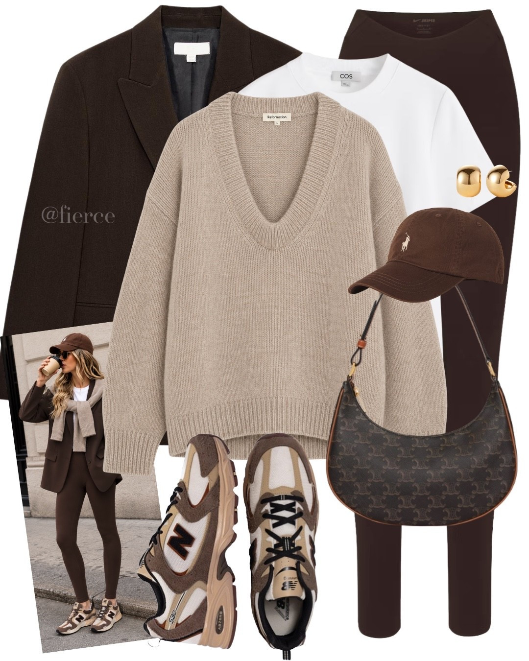 Brown leggings beige jumper celine Ava bag new balance 530 chocolate brown blazer

#LTKuk #LTKautumn #LTKeurope