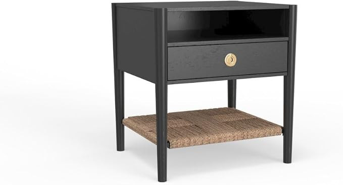 Starlight Canyon Home Charcoal Gray Nightstand Modern Rubberwood Solids & Oak Veneer Construction... | Amazon (US)