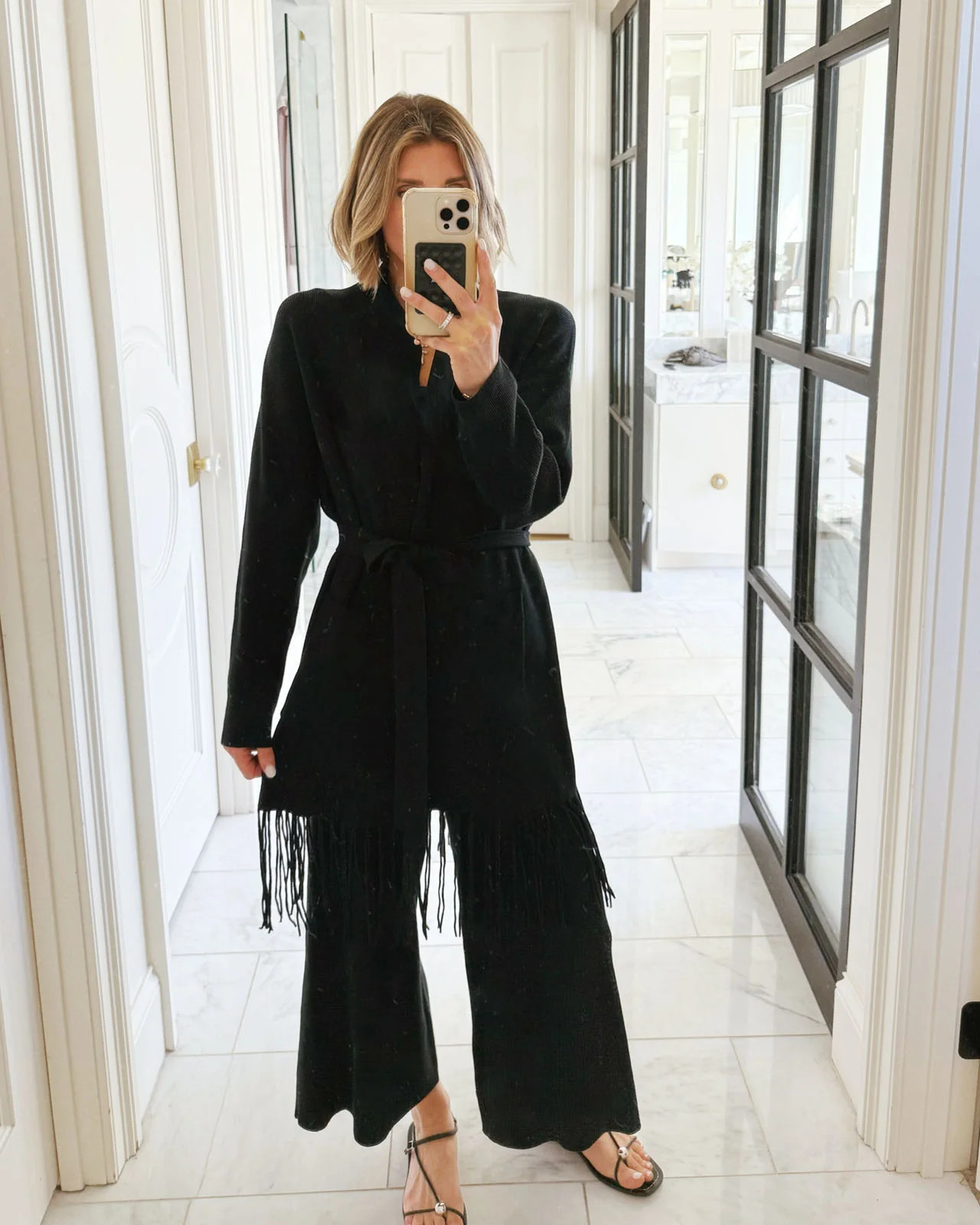 Splendid - Splendid x @Cellajaneblog Fringe Open Cardi - Black | Splendid