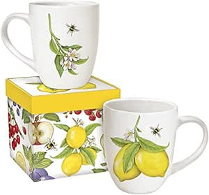 Mary Lake Thompson Z1931BM Lemon Boxed Ceramic Mug 16 Ounces White | Amazon (US)
