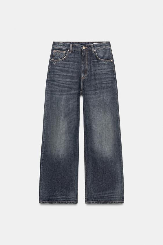 TRF RIPPED MID-RISE BAGGY JEANS | Zara US