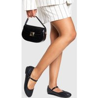 Womens Woven Mary Jane Ballets - Black - 10 | boohoo (US & Canada)